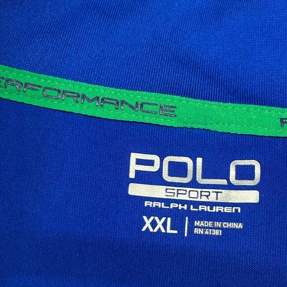 Ralph Lauren Polo Sport 1/4 Zip Pullover Men's 2XL Sapphire Blue Thermo Vent NEW - Picture 4 of 14